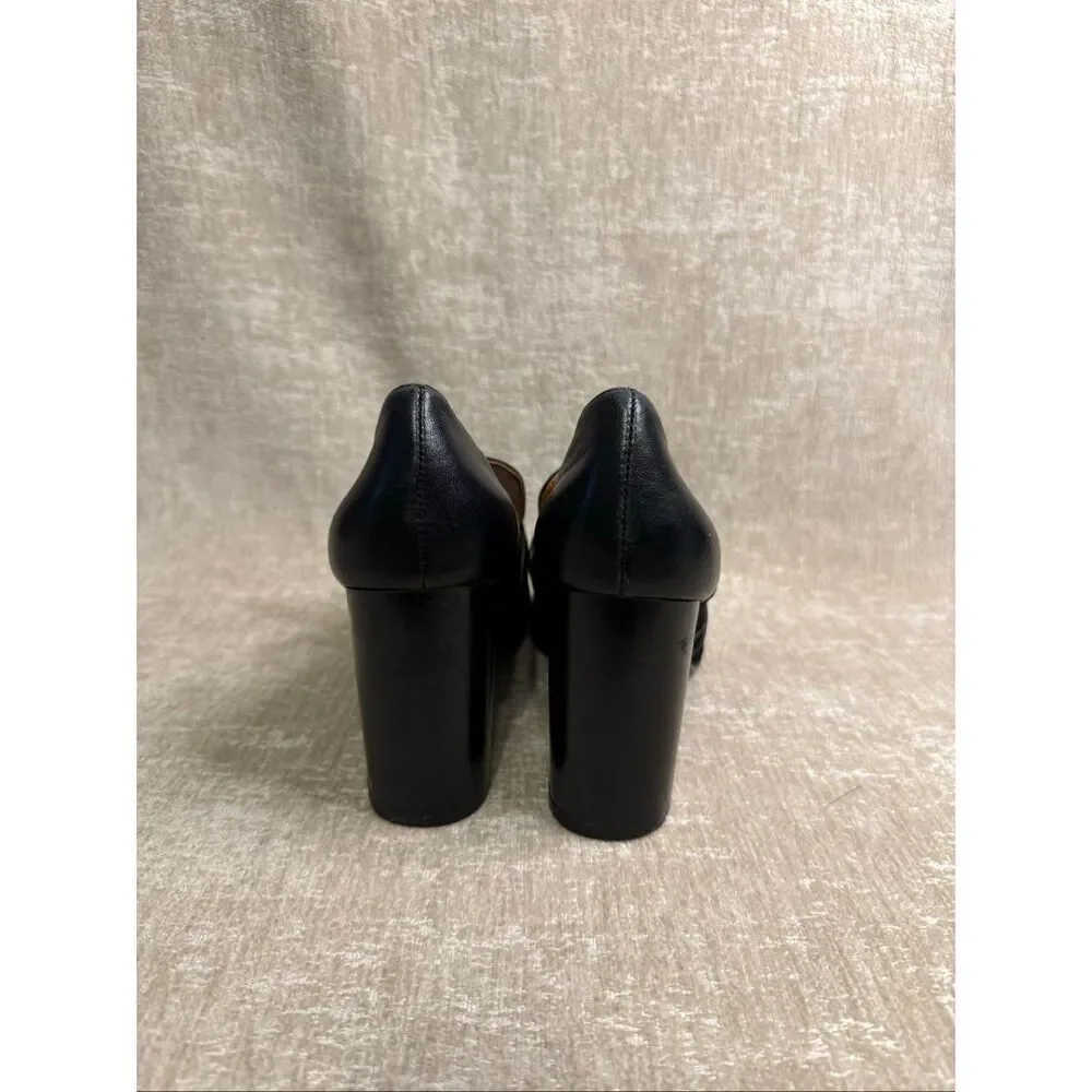 H by Halston Women's Suede Leather Pointed Toe Estelle Heeled Pumps Black Sz 10